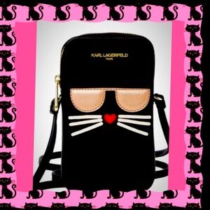 ~KARL LAGERFELD~ MAYBELLE ~ CELLPHONE/CARD CROSSBODY WALLET